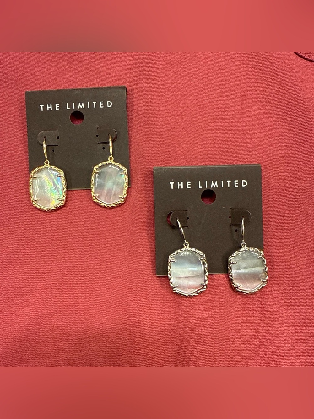 The Limited Iridescent Drop Earrings - Gold and Silver Trim